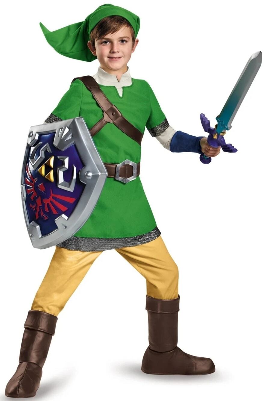 Nintendo Zelda Link Deluxe Child Halloween Costume Cosplay Size XL Peter Pan